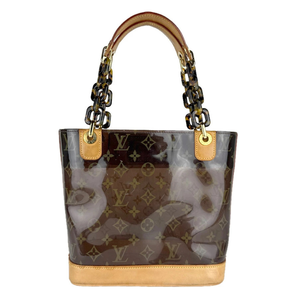 Louis Vuitton Monogram Vinyl Cabas Ambre Top Handle Bag Leather Brown